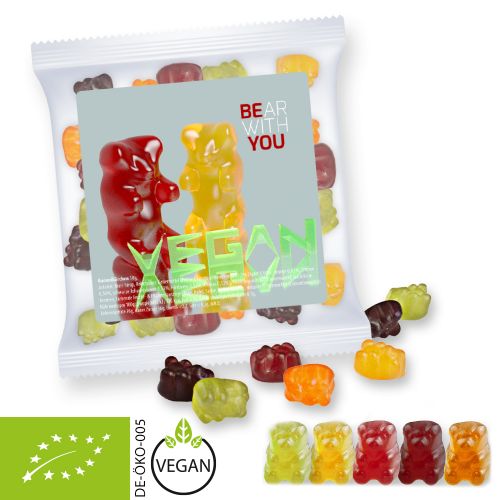 Bio Gummibärchen ohne Gelatine, ca. 30g, Express Maxi-Tüte mit Etikett