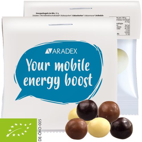 Bio Knusperkugeln-Mix, ca. 20g, Express Maxi-Tüte mit Werbereiter