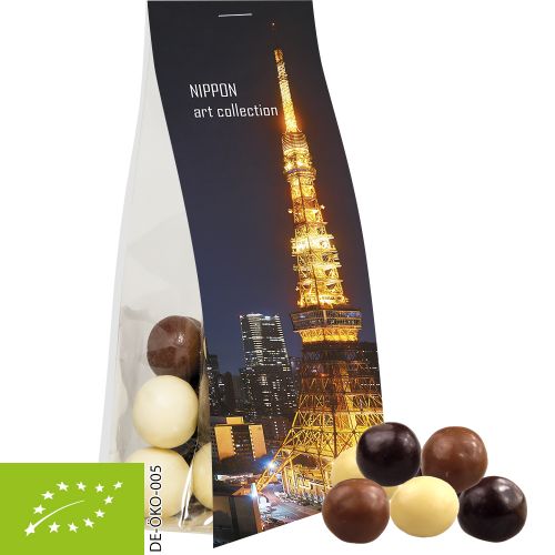 Bio Knusperkugeln-Mix, ca. 20g, Express Blockbodenbeutel mit Werbereiter