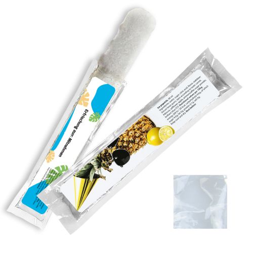 Wassereis Zitrone (weiss), 40 ml, Express Schlauchtüte mit Etikett
