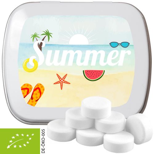 Bio Pfefferminz Drops (vegan), ca. 20g, Mintdose weiss