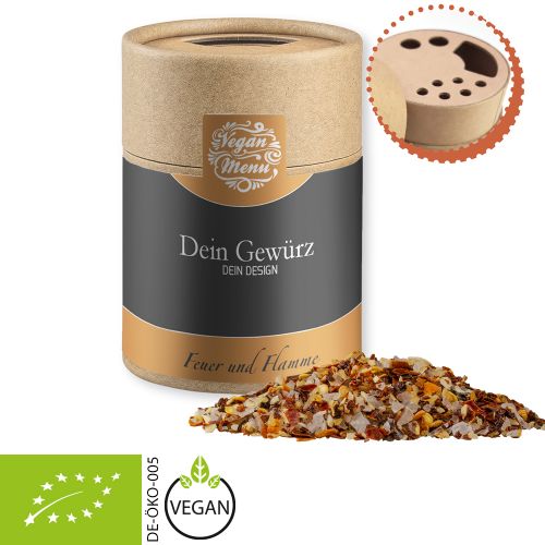 Bio Gewürzmischung Feuer und Flamme, ca. 75g, Kraftpapierstreuer Midi