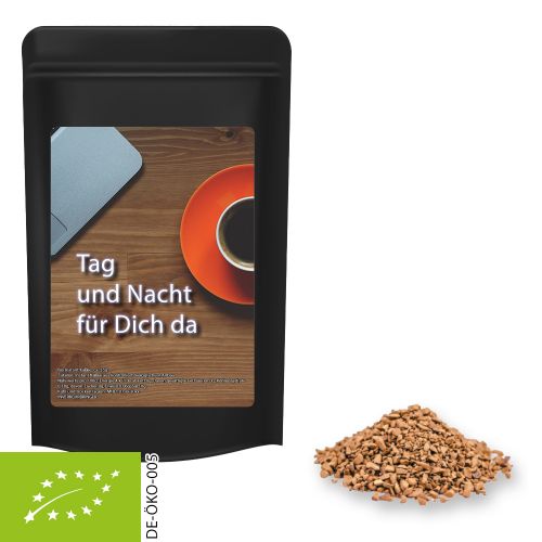 Bio Instant Kaffee, ca. 35g, Standbeutel Midi schwarz