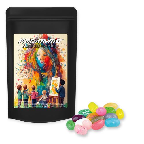 Jelly Beans süss-Mix, ca. 100g, Standbeutel Midi schwarz