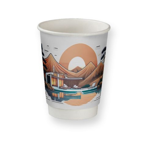 Doppelwandige Pappbecher, 200ml, , Doppelwandige Becher Midi
