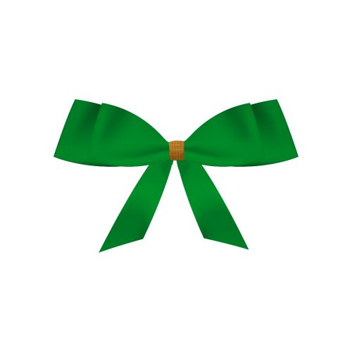 Deko, ca. 1g, Schleife grün klein mit goldenem Clip