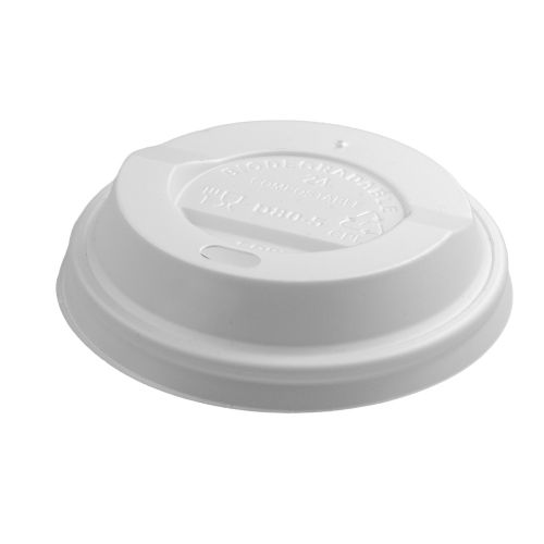 Verpackung, ca. 1g, Kompostierbare Deckel für Becher weiss 80mm