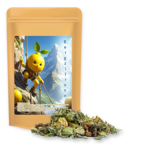 Kräutertee Bergtee & Zitrus, ca. 35g, Standbeutel Midi