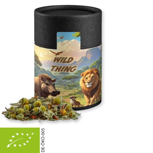 Bio Rotbuschtee Entspannungszeit, ca. 40g, Kraftpapierdose Midi schwarz