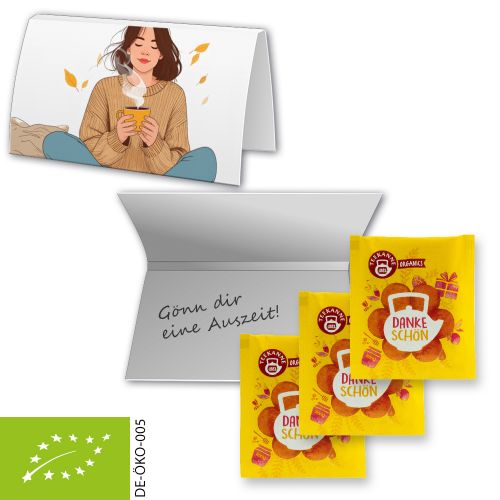 Bio Beuteltee Dankeschön, ca. 1,75g, Werbekarte A6 gefaltet