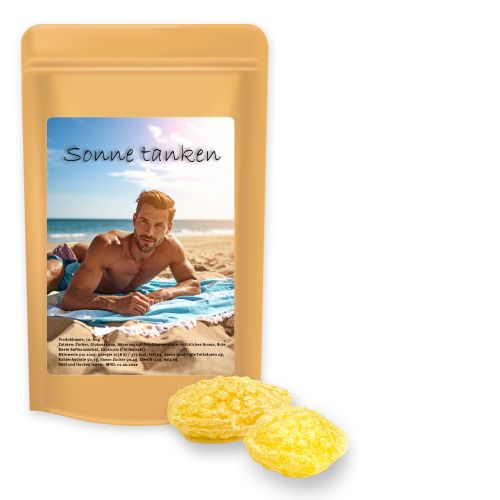 Zitronenbonbons mit Vitamin D, ca. 80g, Standbeutel Midi
